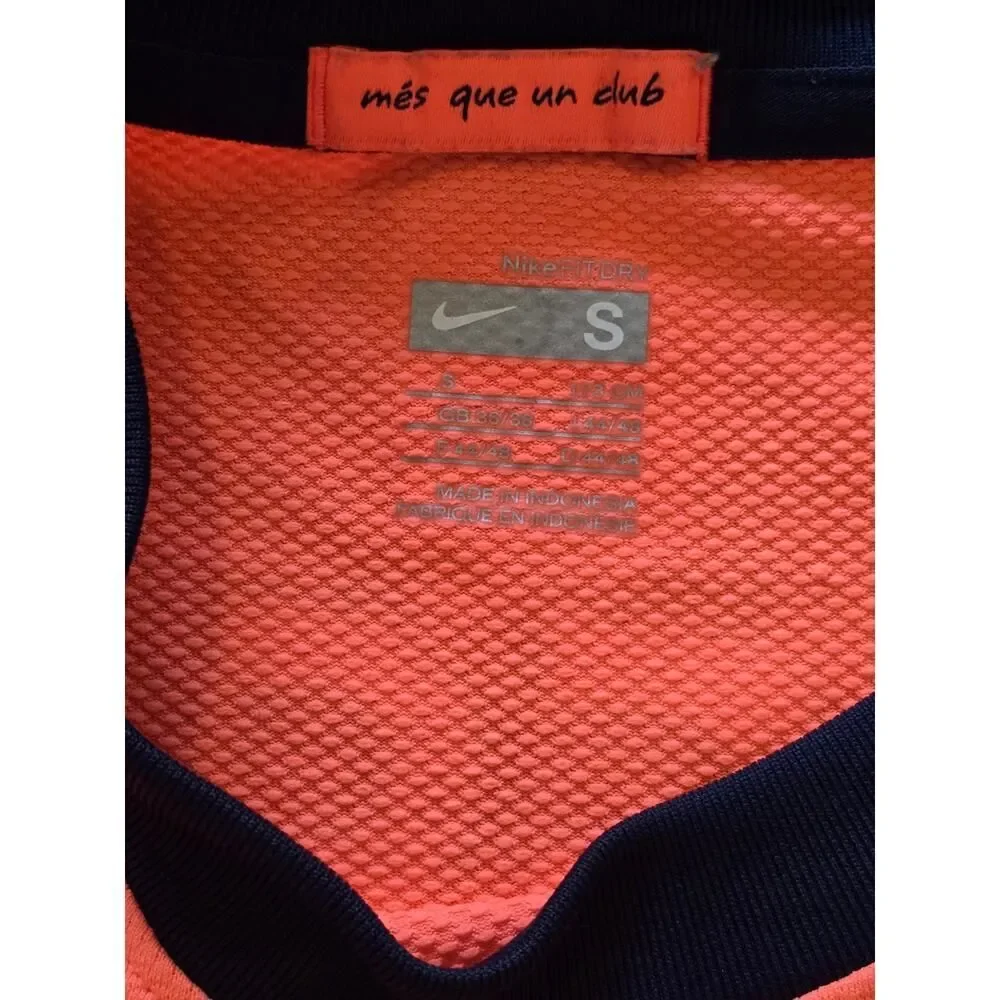 Nike FC Barcelona Messi 10 2009 Away Jersey Orange Shirt Size S Vintage Y2K